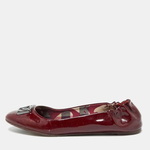 Burberry Burgundy Patent Leather Scrunch Ballet Flats Size 40,New Products : American Fashion Style Bags On Sale